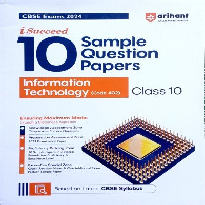 Arihant CBSE Sample Question paper Class 10 Information Technology 402 F1039