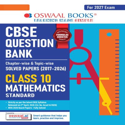 CBSE Class 10 Mathematics (Standard) Question Bank | Chapter & Topic-wise Solved Papers (2017-2026) | Based on Latest Syllabus (April 2026) | Includes 2026 Papers | For 2027 Exam