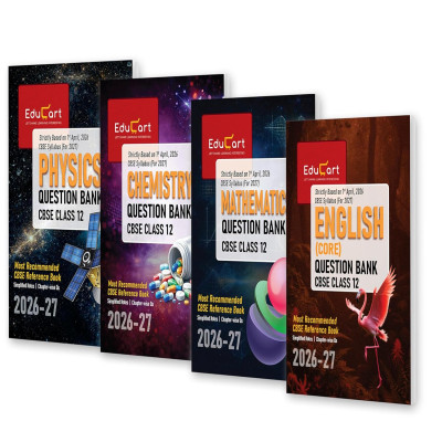 Educart CBSE Class 12 Question Bank Combo 2026-27 | Physics, Chemistry, Mathematics & English Core | Set of 4 Books | Competency-Based Questions | CBSE 2027 Board Exam