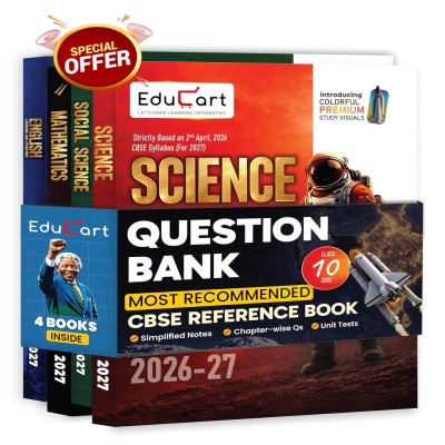 Educart CBSE Class 10 Question Bank 2026-27 Combo Set of 4 Books | Science, Mathematics, Social Science & English | Chapter-wise | Competency-Based | CBSE 2027 Exam