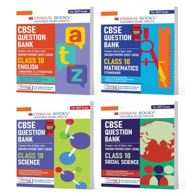 CBSE Question Bank English | Maths Standard | Science | Social Science (Set of 4 Books) For Class 10 Chapter-wise and Topic-wise SOLVED PAPERS With Mind Maps & Revision Notes For 2027 Exam